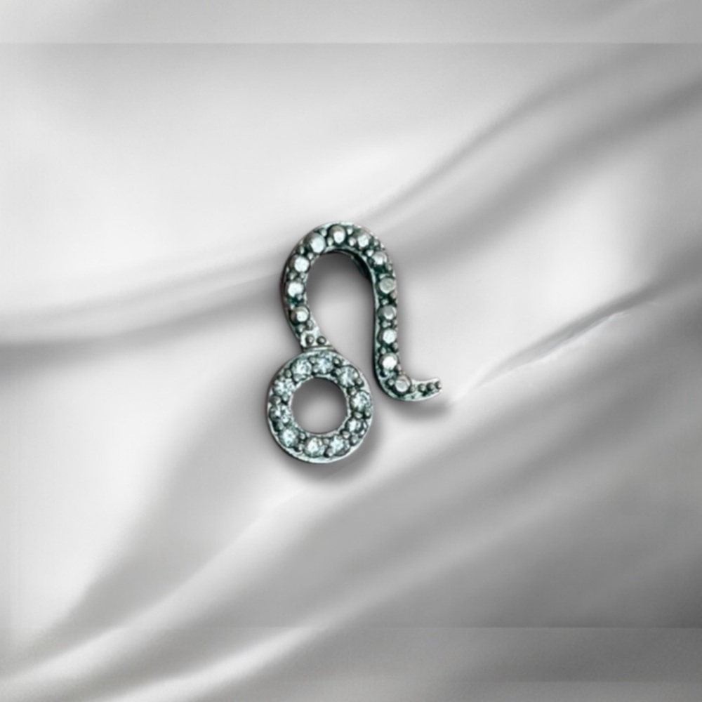 Sterling Silver and CZ ♌️ LEO Sign Pendant Charm